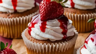 Creamy Strawberry Cheesecake Cupcakes
