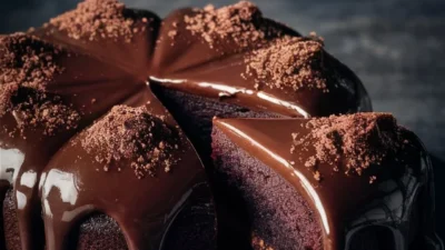 Chiffon Cake with Cranberry Glaze