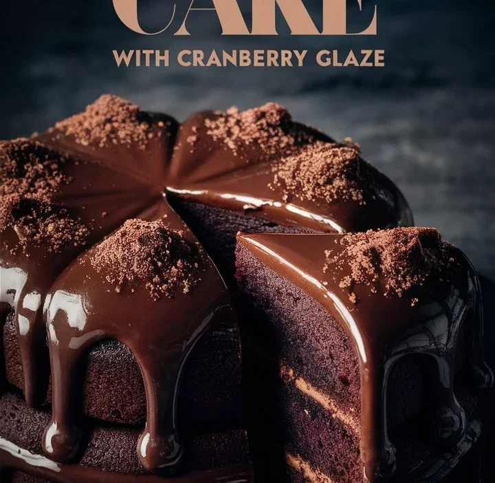 Chiffon Cake with Cranberry Glaze